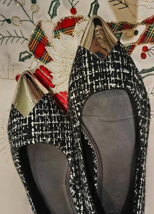 Балетки ✨asos design твідові туфлі-балетки black &red7 фото