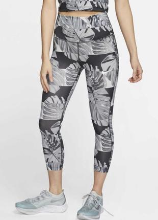 nike Women crop running  леггинсы лосины высокая посадка  принт /11430/
