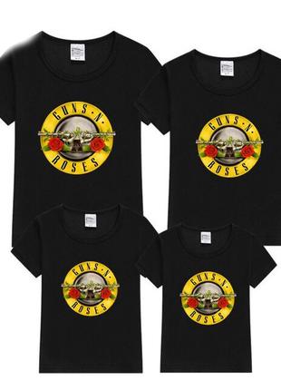 Набор: футболки фэмили лук family look для всей семьи "guns n roses" push it