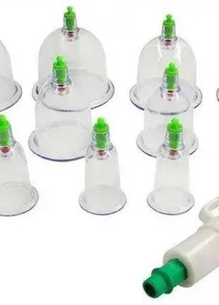 Банки масажні вакуумні з насосом 12 шт.