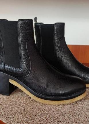 Ботильоны челси кожаные на каблуке tory burch из америкы роз. 40-40.5