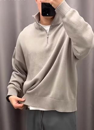 Светр zara з високим коміром та блискавкою