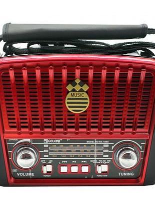 Радіоприймач-колонка  акумуляторна та з сонячною панелллю, usb, мр3, fm,ліхтарик.