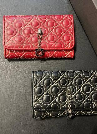 Кошелек женский маленький salvatore ferragamo красный и черный