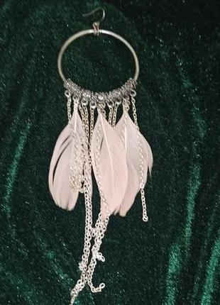 Серьги серёжки перья бохо стиль 5