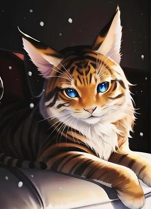 Алмазна мозаїка котик алмазна вишивка