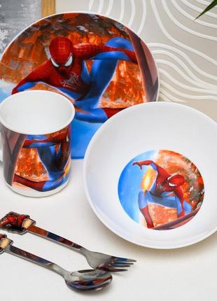 Дитячий набір посуду "людина павук"
