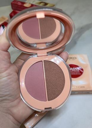 Подвійна румʼяна kiko milano gloss supreme 03 your mauve jesty
