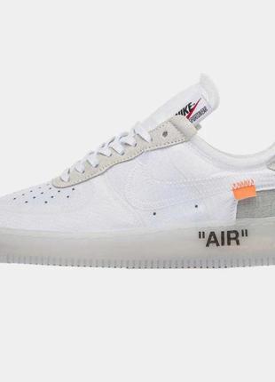 Кроссовки nike air force 1 off-white white 2