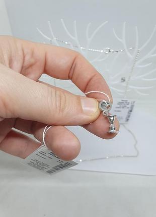 Серебряный шарм часы