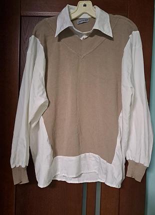 Комбинированная блуза /джемпер /кофта laetitia mem