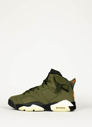 Чоловічі кросівки nike air jordan retro 6 green travis scott