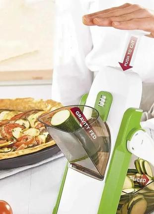 Овочерізка мультислайсер для овочів і фруктів kitchen master зелена
