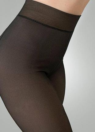 Теплые женские колготы с начесом, на флисе, тонкий мех