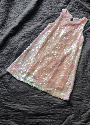 Платье праздничное zara из пайеток из чешуя блестящая сарафан primark платье reserved платье mango разовое h&m переливается next