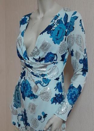 Крутая вискозная туника в цветочный принт desigual made in india, 💯 оригинал2 фото