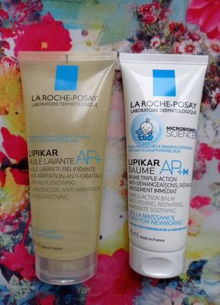 Набор la roche-posay lipikar липидовосстанавливающая маселка и la roche-posay lipikar baume ap+m липидовосстановочный бальзам