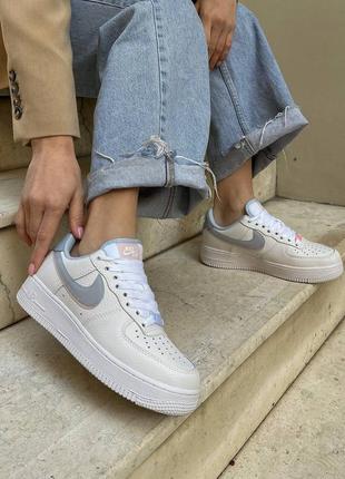 Кроссовки nike air force 1 low lv8 double swoosh light armory blue