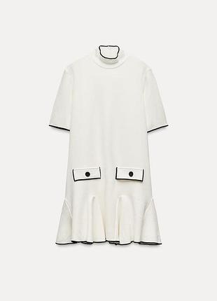 Шикарное комбинированное платье zara в размере l