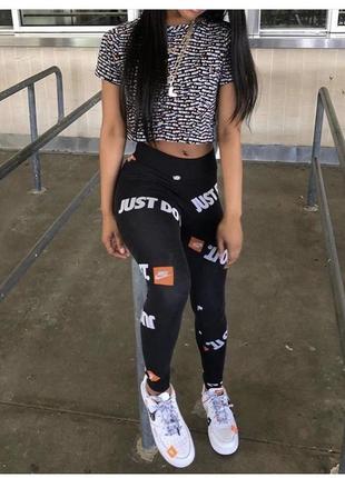 Леггинсы лосины nike Women в принт just do it (в7.07)