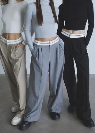 Черные брюки stradivarius