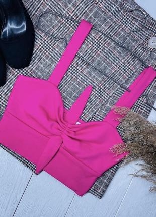 Розовый короткий топ h&m xs топ в барбе