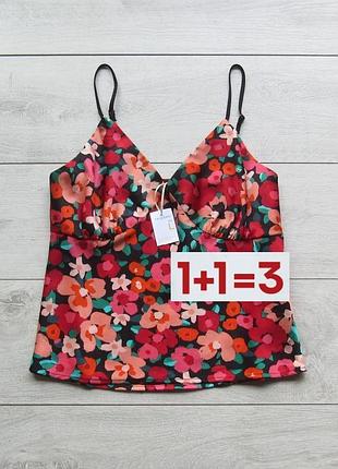 1+1=3 🎁 нова атласна майка топ в квітковий принт від primark