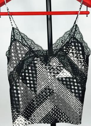 Victoria's secret шикарная женская маечка в серебристо черном цвете s