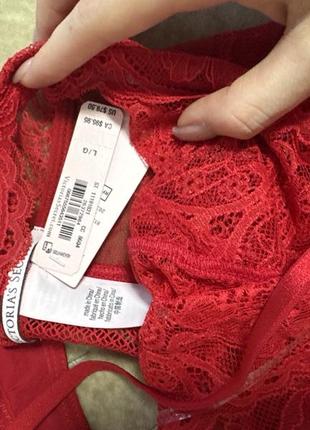 Пеньюар красный victoria's secret triangle lace-up garterslip оригинал