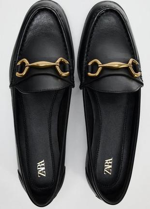 Zara кожаные лоферы зара