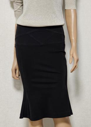 Классическая черная юбка, юбка рыбка, годе