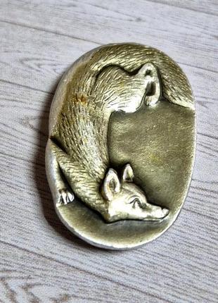 Брошь лиса уоор винтаж значок лиса