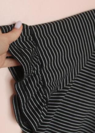 Чорна в білу смужку футболка, смугаста футболочка, чёрная футболка в белую полоску батал 54-58 р.3 фото