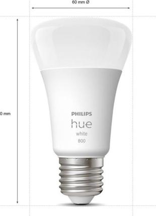 Умная лампочка philips hue white 800 (e27) 9w 2700k