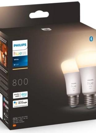 Умная лампочка philips hue white 800 (e27) 9w 2700k