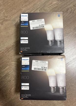 Умная лампочка philips hue white 800 (e27) 9w 2700k