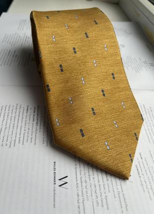 Желто-золотой мужской галстук шелк tie rack charleston silk tie made in italy
