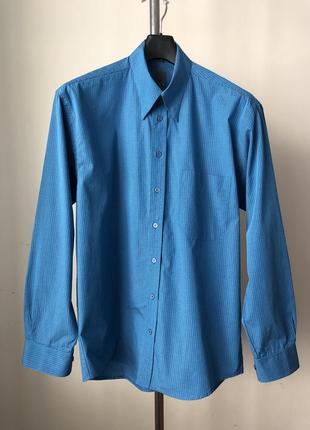 Pur 50-52 рубашка синяя голубая хлопок2 фото