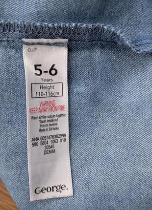 Джинсовое платье с котиком george 5-6л 6