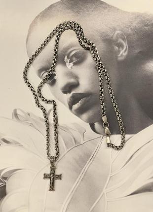 Чоловічий срібний ланцюжок з хрестиком