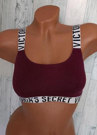 Бюстгальтер-бралет топ victoria's secret cotton scoop logo,