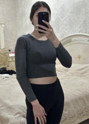 Серый укороченный топ forever 21