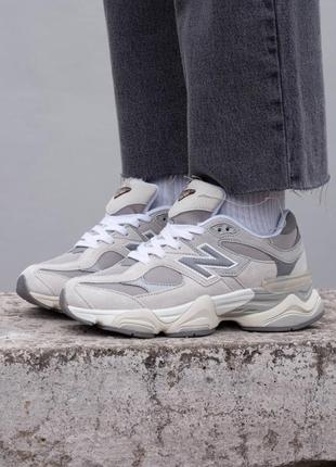 Женские кроссовки new balance 9060 light beige/gray кроссовки New Balance balance 9060 light beige/gray кроссовки>Бабль беланс женккиво массивная подошва