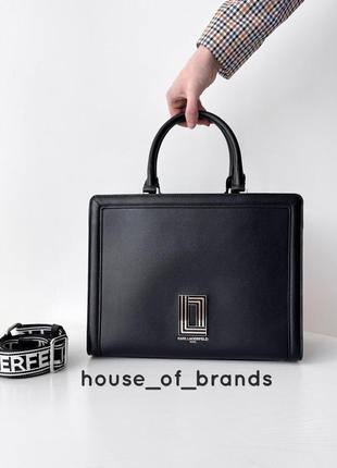 Женская брендовая кожаная сумка longtime lagerfeld simone leather top handle satchel bag оригинал женская сумочка тотет шоппер кожа женская кожа кожажаная