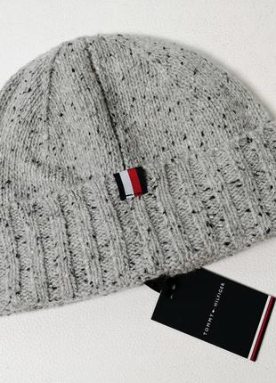 Брендовая мужская шерстяная шапка tommy hilfiger оригинал