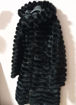 Шуба натуральная норка поперечка трансформер