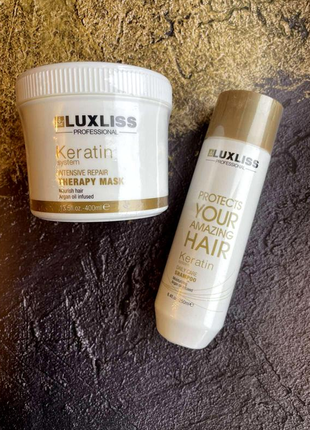 Набор для волос Brightening keratin (шампунь 250 мл + маска холодный ботокс 400 мл)