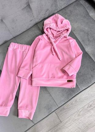 Костюм мишка, велюровый, нежно розовый