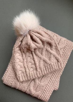 Комплект тёплый шапка шарф top secret