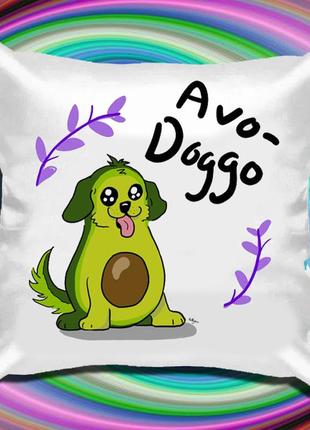 П005858 подушка з принтом "avo-doggo"